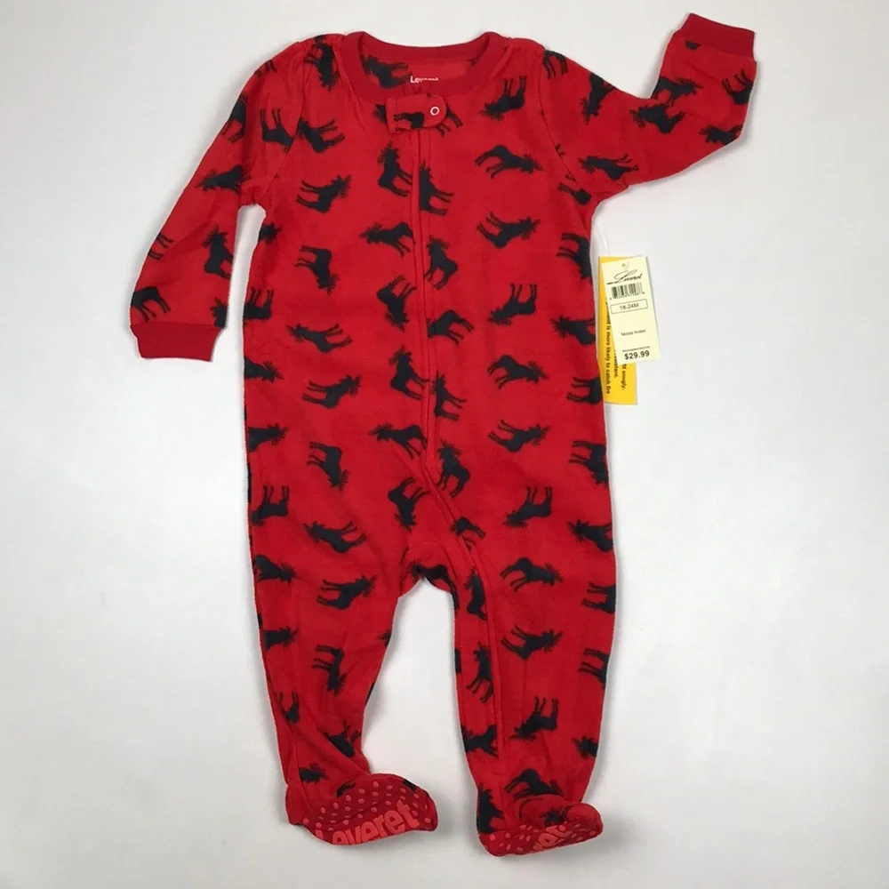BUNDLE of 2 Leveret Baby Pajamas Zip Up Bodysuits NWT